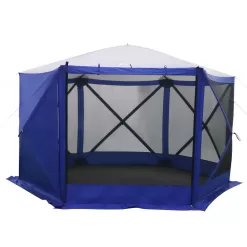 Ozark Trail 6 Hub Outdoor Camping 11'x10' Screen House, One Room, Blue