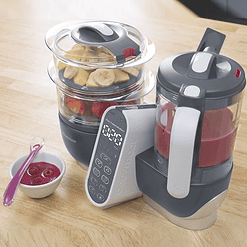 Babymoov Duo Meal Station | 6 in 1 Food Processor With Steam Cooker, Multi-Speed Blender, Baby Purees, Warmer, Defroster, Sterilizer, Grey