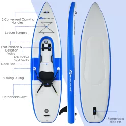 Goplus 1 Person Inflatable Kayak Includes Aluminum Paddle with Hand Pump Blue