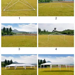 SUGIFT 10'x30' Outdoor Canopy Party Wedding Tent White Gazebo with 5 Side Walls