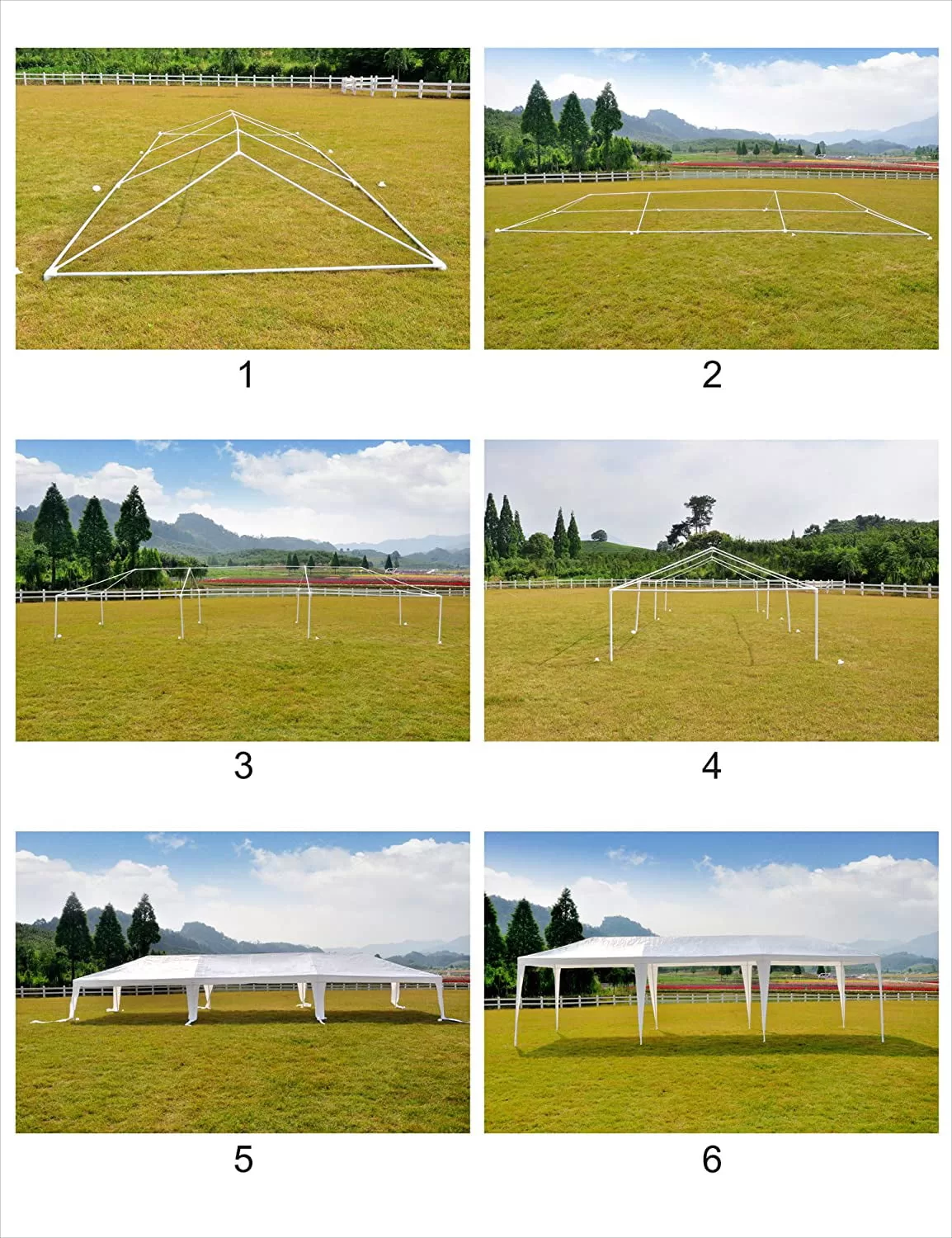 SUGIFT 10'x30' Outdoor Canopy Party Wedding Tent White Gazebo with 5 Side Walls