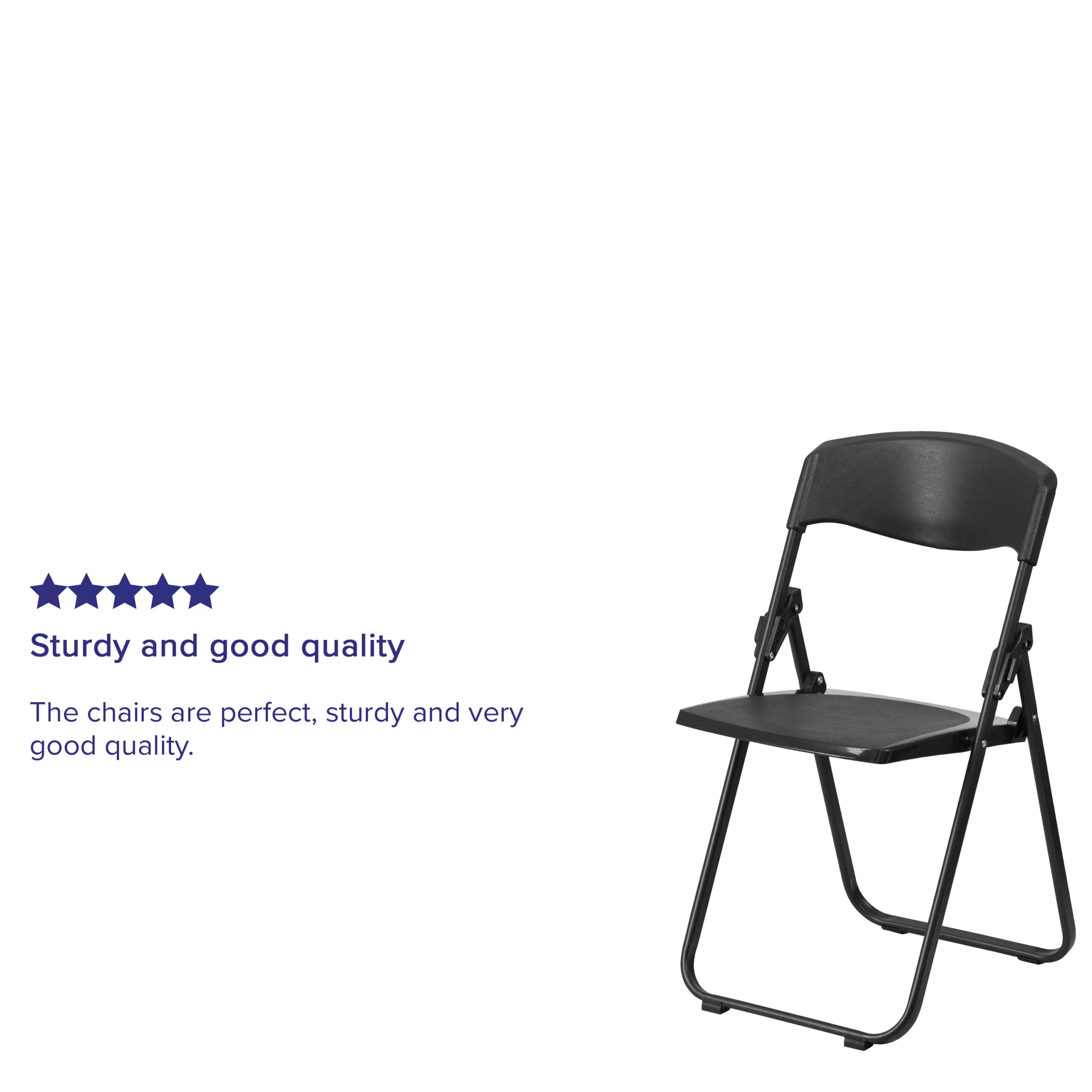 Flash Furniture 6 Pack HERCULES Series 500 lb. Capacity Heavy Duty Black Plastic Folding Chair with Built-in Ganging Brackets