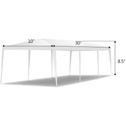 SUGIFT 10'x30' Wedding Party Tent Outdoor Canopy Tent with 5 Side Walls White