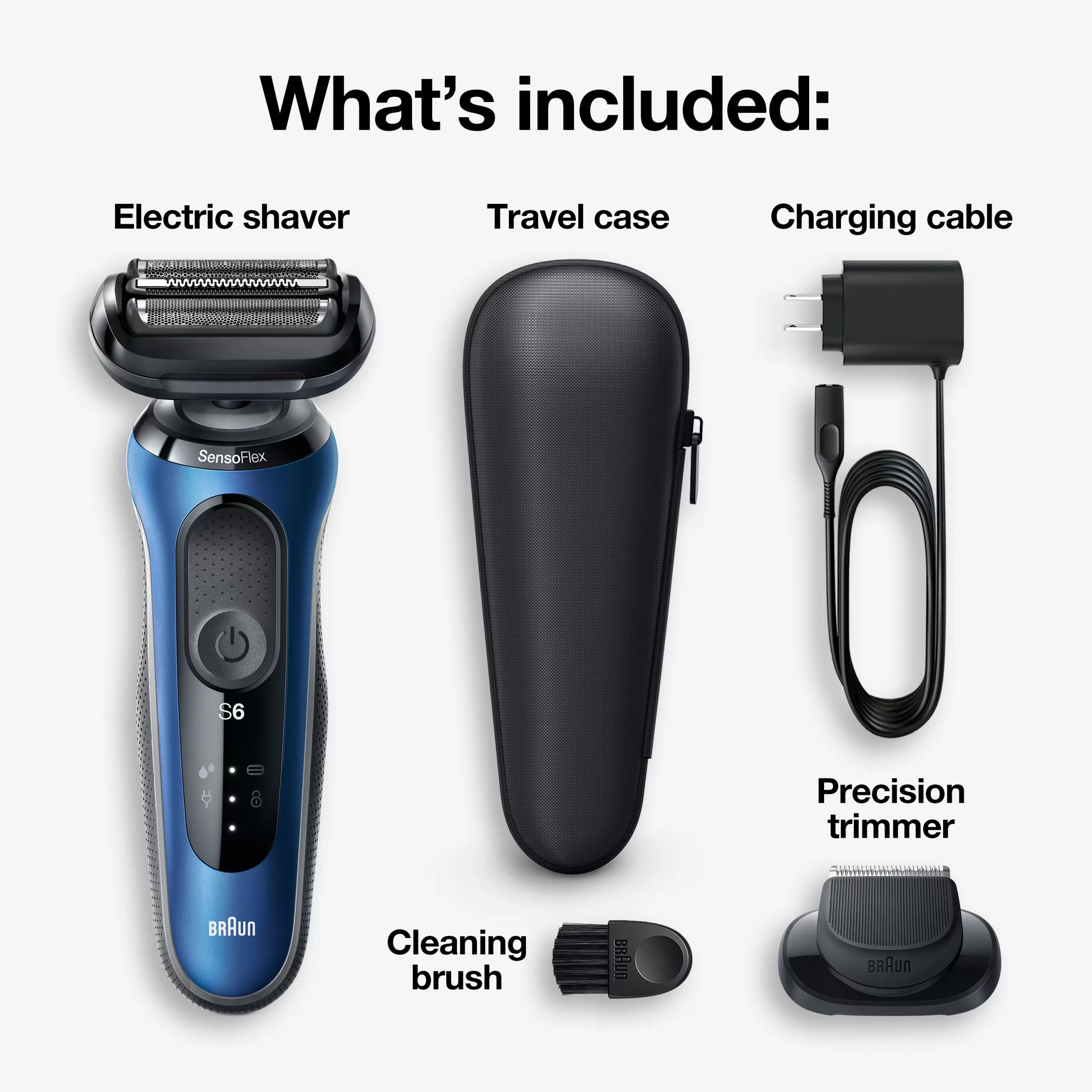 Braun Series 6 6020s Rechargeable Wet Dry Men's Electric Shaver, Blue - Image 11