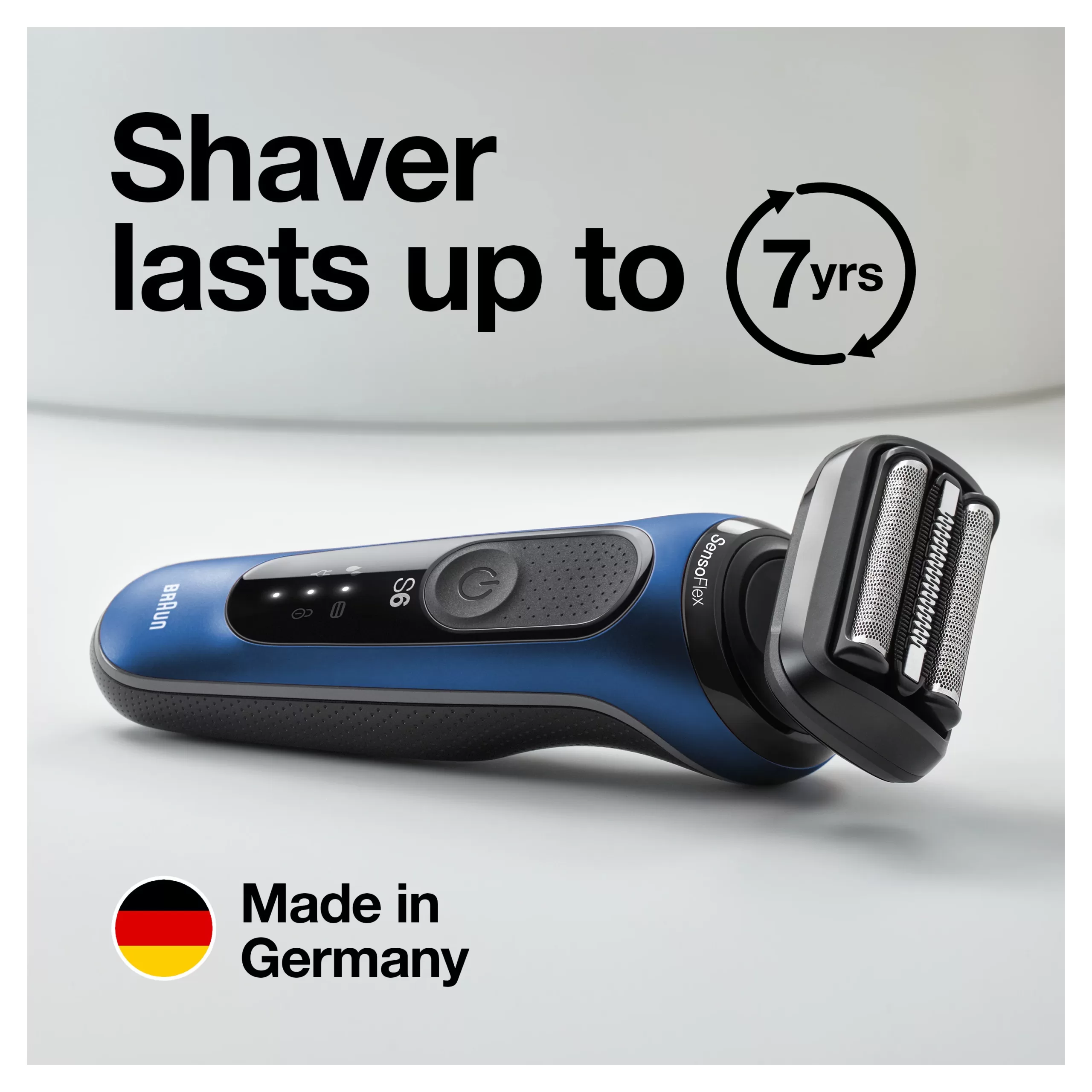 Braun Series 6 6020s Rechargeable Wet Dry Men's Electric Shaver, Blue - Image 5