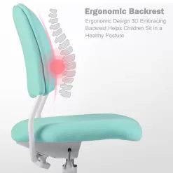 QualiSky Ergonomic Kids Desk Chair, Child's Children Student Study Office Computer Chair - Green