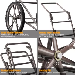 Costway New Deer Cart Game Hauler Utility Gear Dolly Cart Hunting Accessories - 500 LB