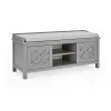 Alaterre Coventry 45"W Wood Storage Bench with Cushion, Gray