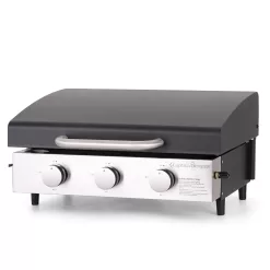 MF Studio 22-Inch Tabletop Griddle Portable Propane Gas Griddle with 3 Burners - Black