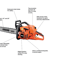 ECHO CS-590-20AA 20 in. 59.8 cc Gas 2-Stroke Cycle Chainsaw