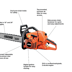 ECHO CS-590-18 18 in. 59.8 cc Gas 2-Stroke Cycle Chainsaw