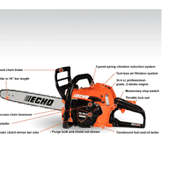 ECHO CS-3510-16AA 16 in. 34.4 cc Gas 2-Stroke Engine Chainsaw