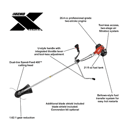 ECHO SRM-2620U 25.4 cc Gas 2-Stroke Cycle Brush Cutter Trimmer