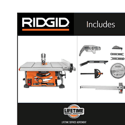 RIDGID Table Saw R4518NS 15 Amp 10 in. (No Stand)