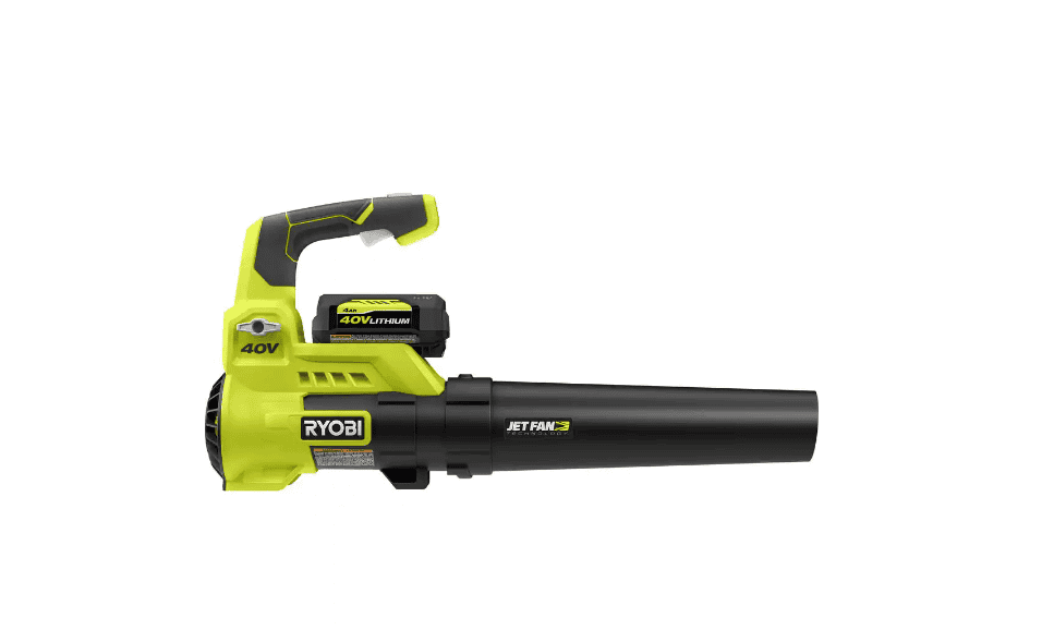 RYOBI RY40480VNM-HDG 40V 110 MPH 525 CFM Cordless Variable-Speed Jet Fan Leaf Blower & 24 in. Hedge Trimmer with 4.0 Ah Battery & Charger