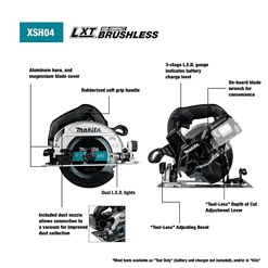 Makita Circular Saw XSH04ZB 18-Volt 6-1/2 in. LXT Sub-Compact Lithium-Ion Brushless Cordless (Tool Only)