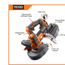 RIDGID Band Saw R8604KN 18V Cordless Compact with (1) 4.0 Ah Battery and Charger