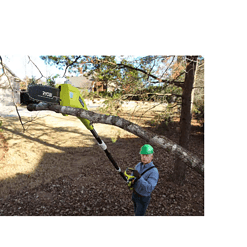 RYOBI RY40480VNM-PS 40V 110 MPH 525 CFM Jet Fan Leaf Blower and 10 in. Pole Saw with 4.0 Ah Battery and Charger