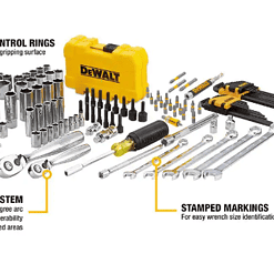 DEWALT DWMT73802 1/4 in. x 3/8 in. Drive Polished Chrome Mechanics Tool Set (142-Piece)