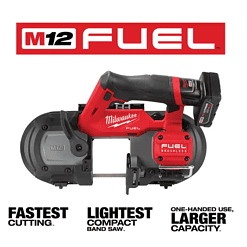 Milwaukee Band Saw 2529-21XC M12 FUEL 12V Lithium-Ion Cordless Compact XC Kit with One 4.0 Ah Battery, Charger and Bag