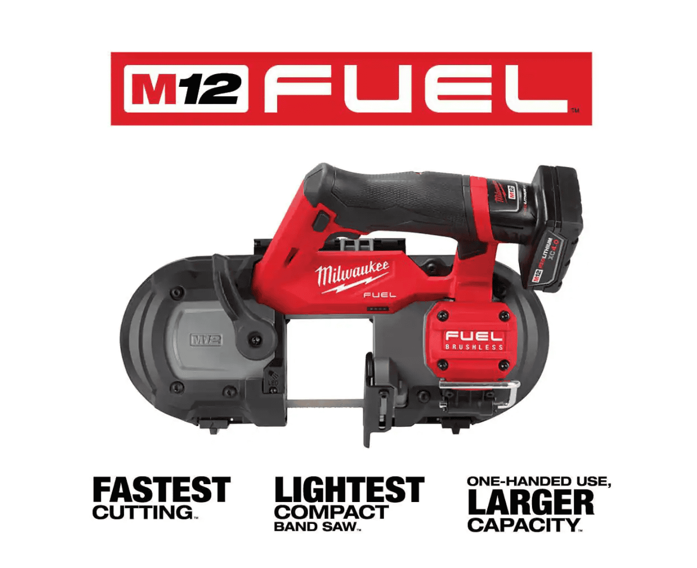 Milwaukee Band Saw 2529-21XC M12 FUEL 12V Lithium-Ion Cordless Compact XC Kit with One 4.0 Ah Battery, Charger and Bag