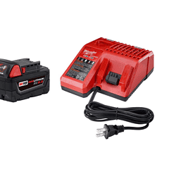 Milwaukee 2630-20-48-59-1850 M18 18V Lithium-Ion Cordless 6-1/2 in. Circular Saw W/ M18 Starter Kit (1) 5.0Ah Battery & Charger