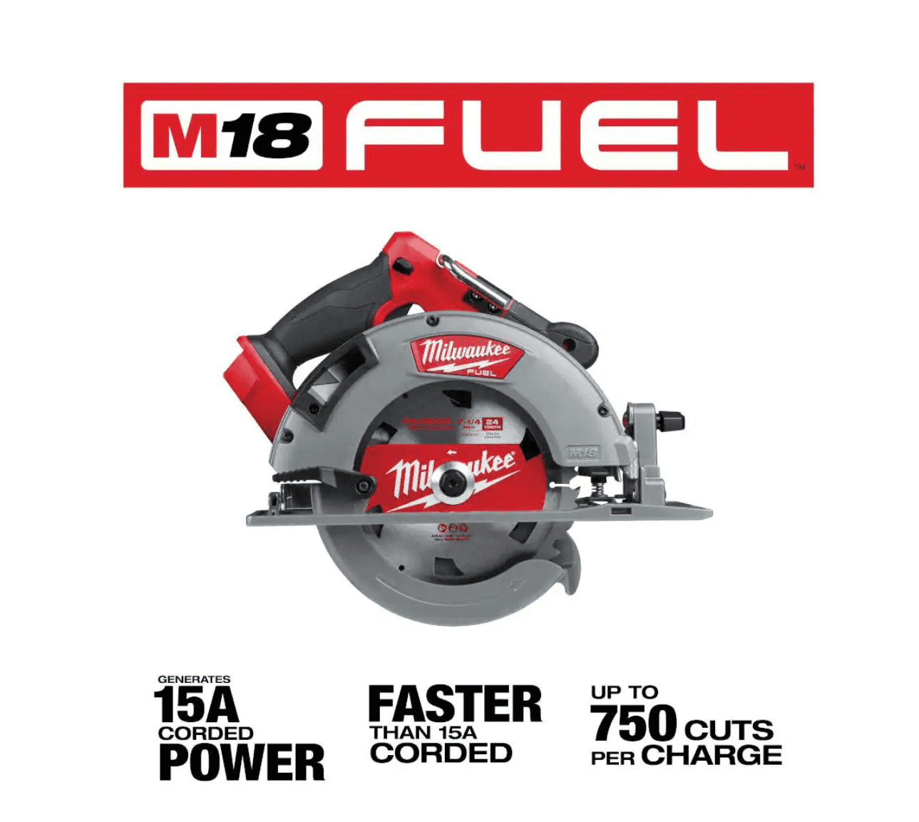 Milwaukee 2732-20 M18 FUEL 18V Lithium-Ion Brushless Cordless 7-1/4 in. Circular Saw (Tool-Only)