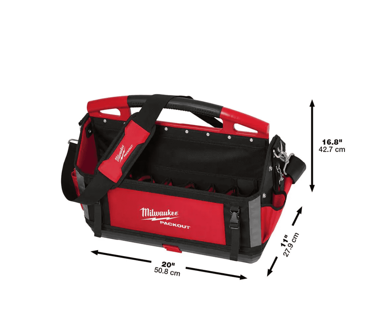 Milwaukee 48-22-8320-48-22-8193 20 in. PACKOUT Tote with Zipper Tool Bags in Multi-Color (3-Pack)