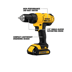 DEWALT Drill DCD771C2 20-volt 1/2-in Cordless (2-Batteries Included and Charger Included)