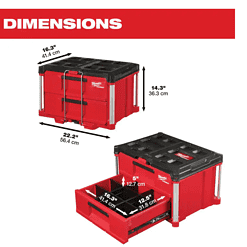 Milwaukee 48-22-8442 PACKOUT 22 in. 2-Drawer Tool Box with Metal Reinforced Corners