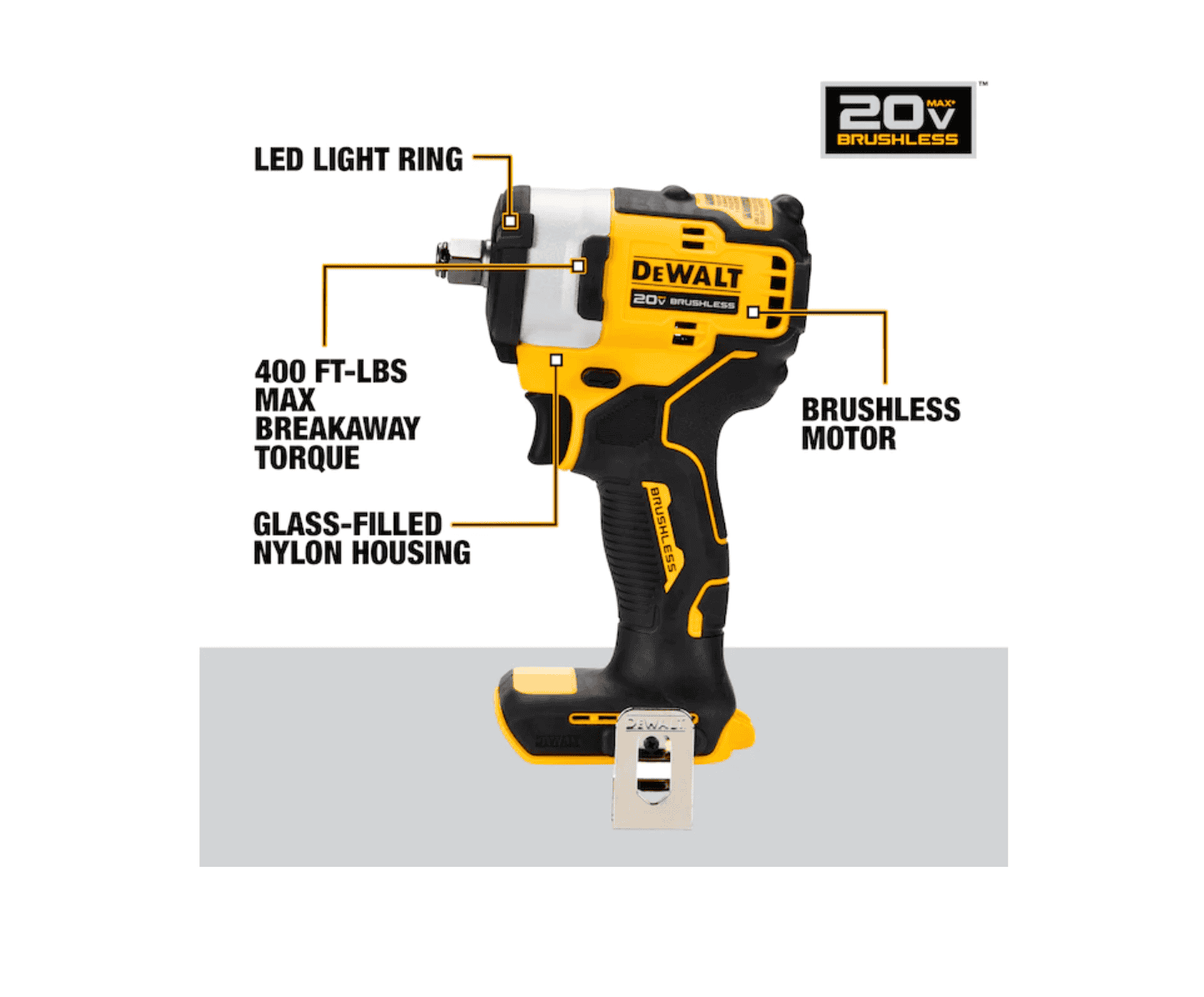 DEWALT DCF911B 20-volt Max Variable Speed Brushless 1/2-in square Drive Cordless Impact Wrench - Image 3