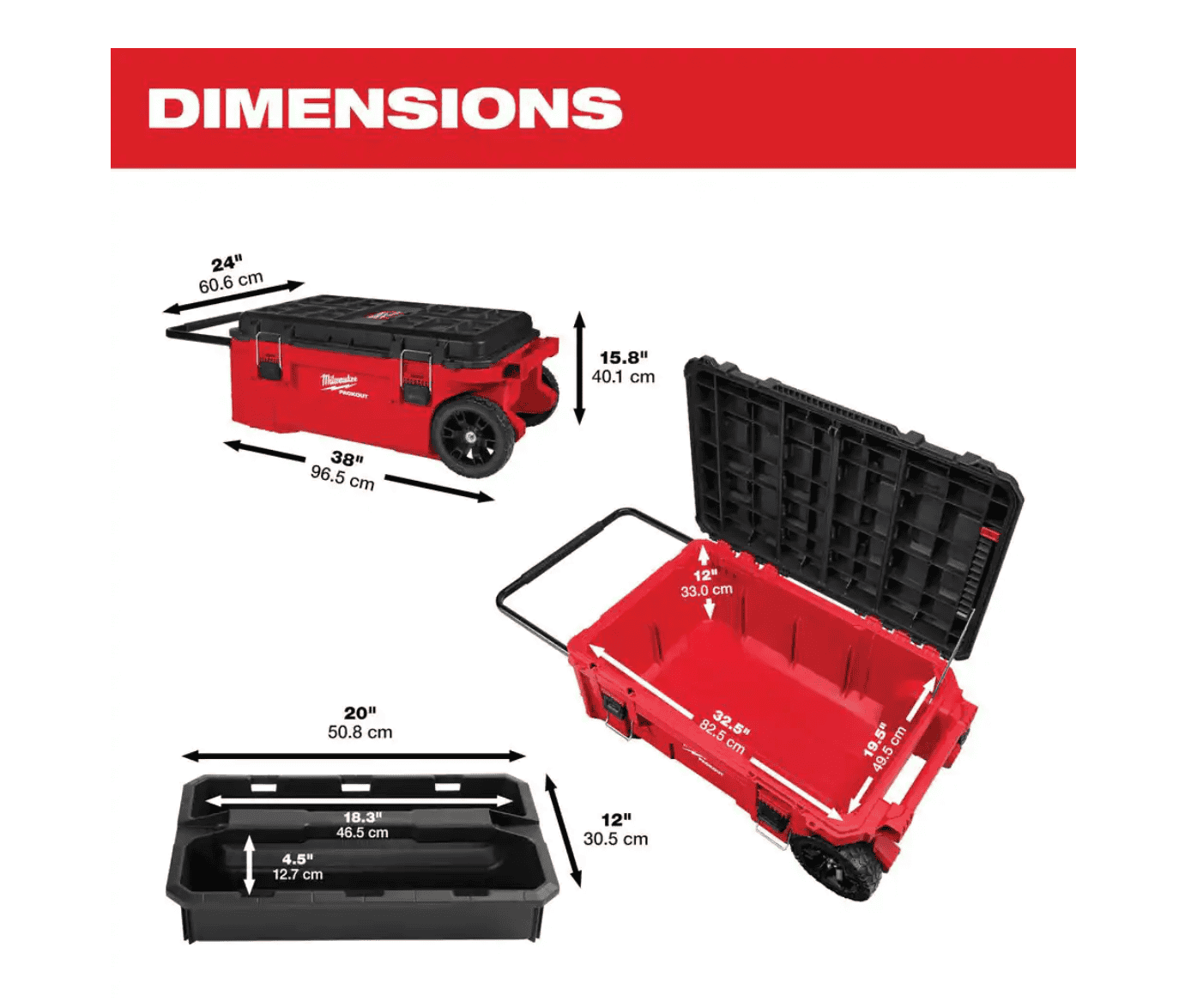 Milwaukee 48-22-8428 PACKOUT 38 in. Rolling Tool Chest