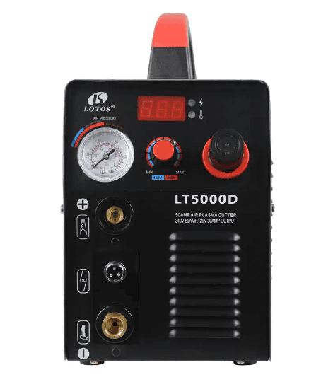 Lotos 50 Amp Compact Inverter Plasma Cutter for Metal, Dual Voltage 110/220V, 1/2 in. Clean Cut