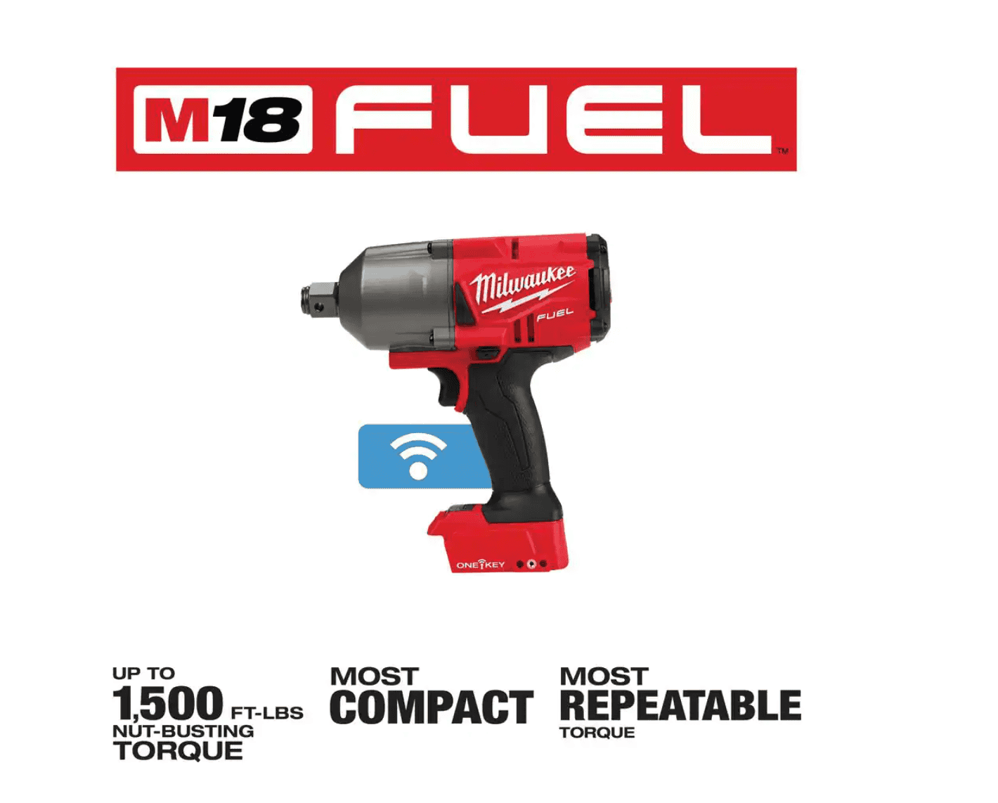 Milwaukee 2864-20 M18 FUEL ONE-KEY 18V Lithium-Ion Brushless Cordless 3/4 in. Impact Wrench with Friction Ring (Tool-Only)