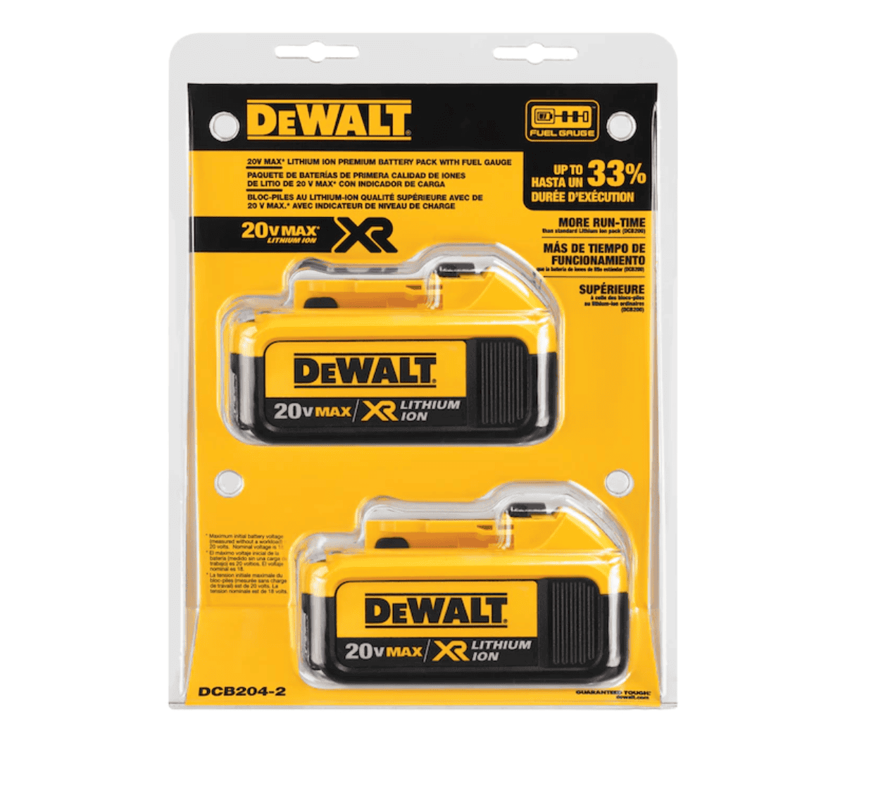 DEWALT DCB204-2 20-Volt Max 2-Pack 4 Amp-Hour; 4 Amp-Hour Lithium Power Tool Battery Kit - Image 3