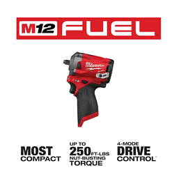 Milwaukee 2554-20-2567-20-2560-20 M12 FUEL 12V Li-Ion Cordless 3/8 in. Impact Wrench w/3/8 in. High Speed Ratchet and 3/8 in. Extended Reach Ratchet