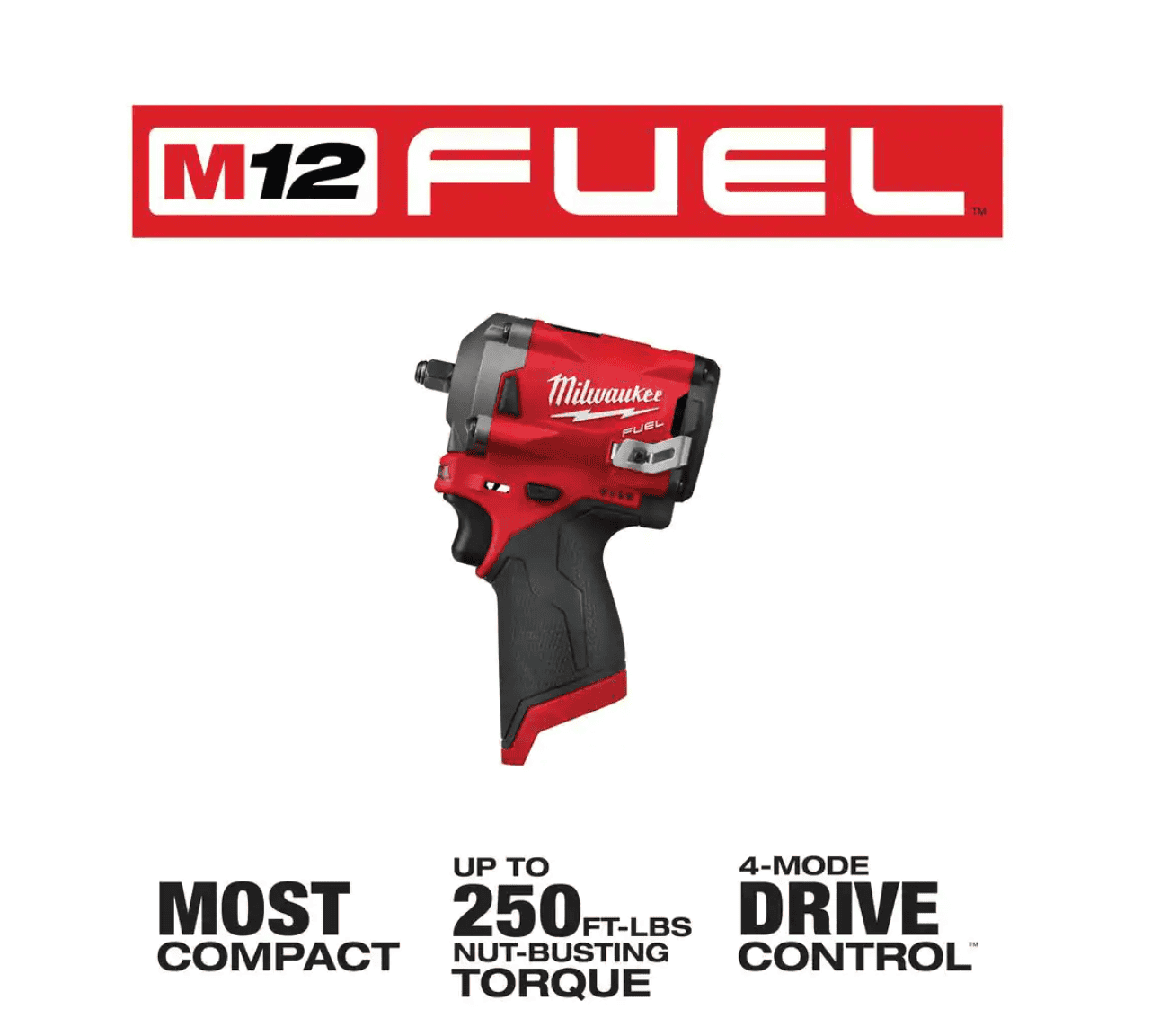 Milwaukee 2554-20-2567-20-2560-20 M12 FUEL 12V Li-Ion Cordless 3/8 in. Impact Wrench w/3/8 in. High Speed Ratchet and 3/8 in. Extended Reach Ratchet