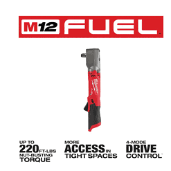 Milwaukee 2565-20 M12 FUEL 12V Lithium-Ion Brushless Cordless 1/2 in. Right Angle Impact Wrench (Tool-Only)