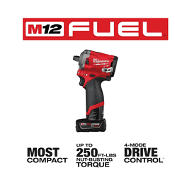 Milwaukee 2555-22-0852-20 M12 FUEL 12V Lithium-Ion Brushless Cordless Stubby 1/2 in. Impact Wrench Kit with Compact Spot Blower