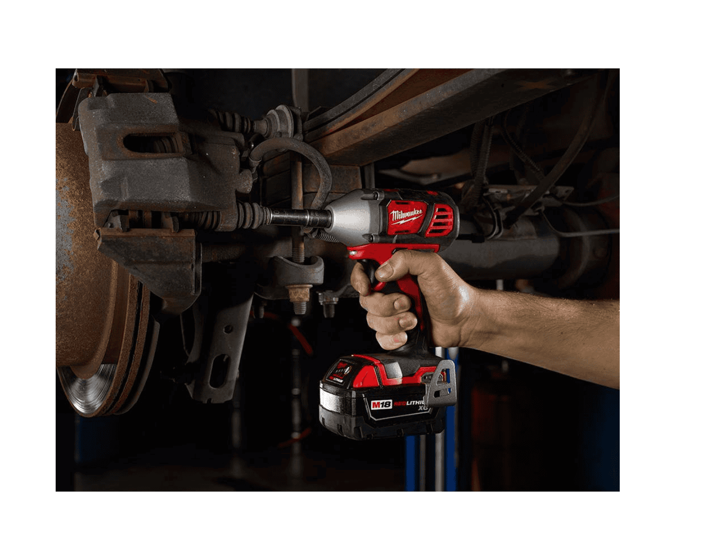 Milwaukee 2658-20-48-59-1850 M18 18V Lithium-Ion Cordless 3/8 in. Impact Wrench W/ Friction Ring W/ M18 Starter Kit (1) 5.0Ah Battery & Charger