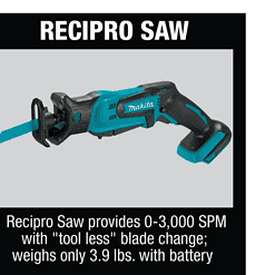 Makita XT614SX1 18V Lithium-Ion Cordless 6-Piece Kit (Drill-Driver/ Impact Driver/ Circular Saw/ Recipro Saw/ Vacuum/ Light) 3.0Ah