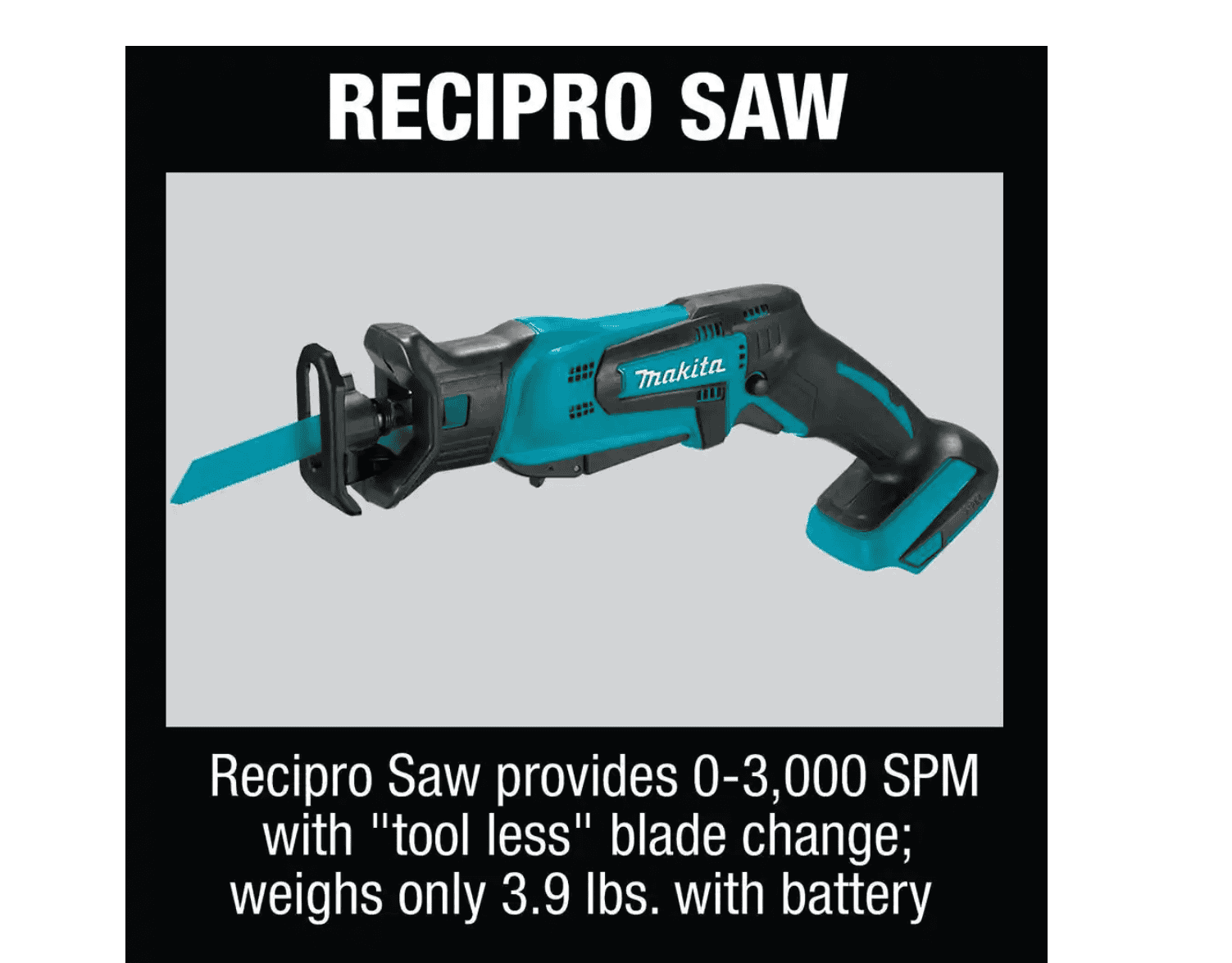 Makita XT614SX1 18V Lithium-Ion Cordless 6-Piece Kit (Drill-Driver/ Impact Driver/ Circular Saw/ Recipro Saw/ Vacuum/ Light) 3.0Ah