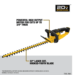 DEWALT DCHT820B 20V MAX Cordless Battery Powered Hedge Trimmer (Tool Only)