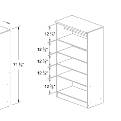 HODEDAH 2-Door Beech Armoire with Shelves