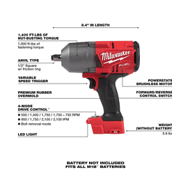Milwaukee 2767-20 M18 FUEL 18-Volt Lithium-Ion Brushless Cordless 1/2 in. Impact Wrench with Friction Ring (Tool-Only)