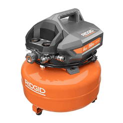 RIDGID R69601FKN 6 Gal. Electric Pancake Air Compressor and Pneumatic 18-Gauge 2-1/8 in. Brad Nailer