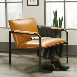 SAUDER Boulevard Cafe Camel Leather-Like Metal Chair