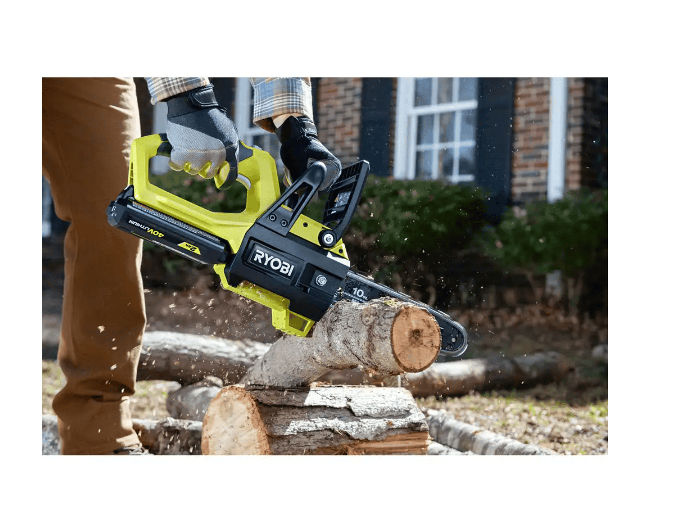 RYOBI RY40570 40V 10 in. Cordless Battery Chainsaw with 2.0 Ah Battery and Charger