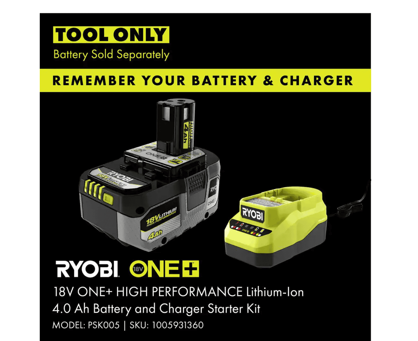 RYOBI P26010BTLVNM ONE+ 18V 18in. Cordless Battery Pole Hedge Trimmer (Tool Only)