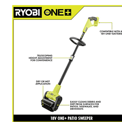 RYOBI P2904BTL ONE+ 18V Cordless Battery Outdoor Patio Sweeper (Tool Only)